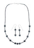Genuine Sterling Silver Southwest Hematite Bead Necklace Set JX128500